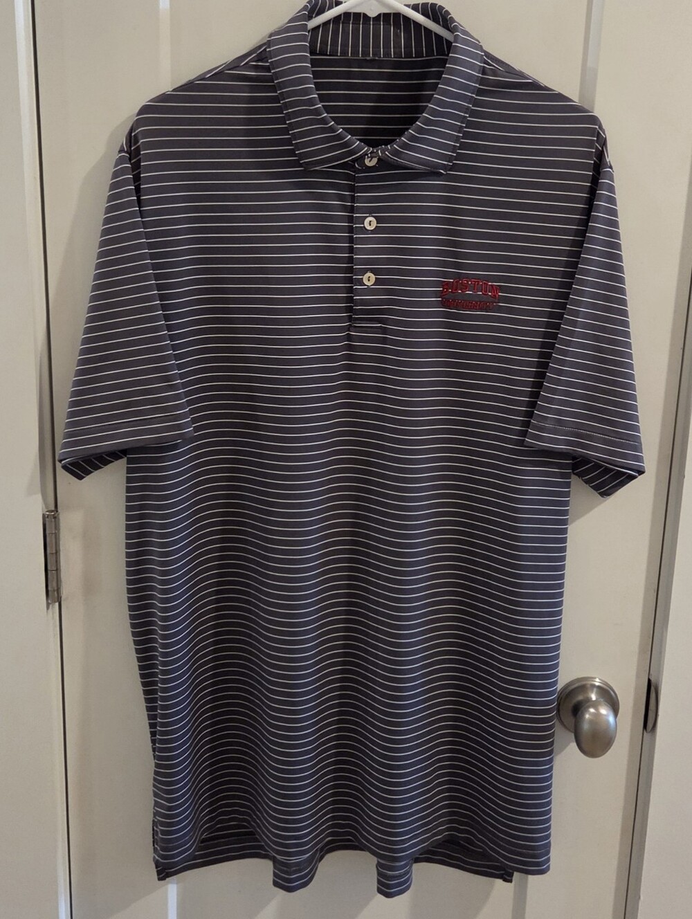 Peter Millar Boston University Crafty Performance Polo Shirt - Iron - Size XL